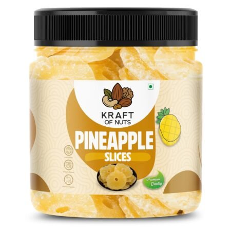 Kraft of Nuts Premium Dried Pineapple Slices, Natural Dehydrated Fruit Snack, 250g Jar Pack