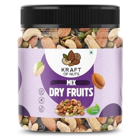 Kraft of Nuts Premium Mixed Dry Fruits, Natural Assorted Nuts and Dried Fruits, High Protein Healthy Snack Mix, 250g
