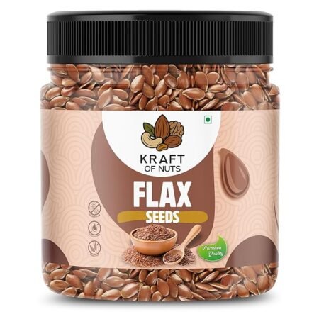 Kraft of Nuts Flax Seeds 250gm | Raw Seed for Eating | Organic, Raw & Gluten-Free | High in Omega-3, Fiber & Plant Protein | Gluten-Free Healthy Diet Snacks