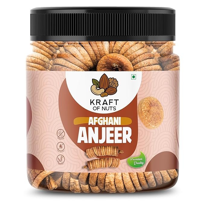 Kraft of Nuts Premium Afghani Anjeer Dried Figs, Natural Sun Dried, High in Protein, 249 Kcal per 100g Serving 250g