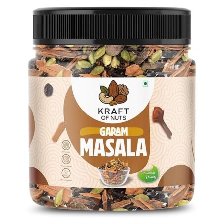 Kraft of Nuts Premium Khada Garam Masala 200gm, Whole Spice Blend with Cinnamon, Cardamom, Black Pepper, Bay Leaves, Star Anise - Jar Pack